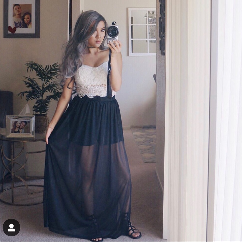 ❤️SOLD❤️ Long see thru maxi skirt